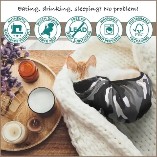 Suitical Recovery Suit for Cats - Comfortable Alternative To A Cat Cone - Black Camouflage image {7}