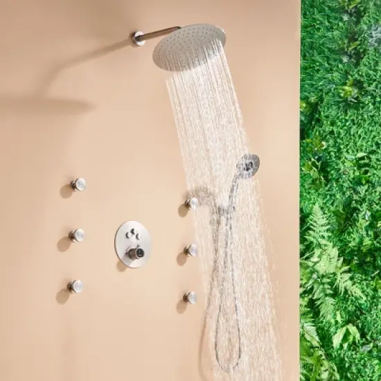 CASAINC 3-function Luxury Thermostatic Dual Shower Faucet with Body Spray image {1}