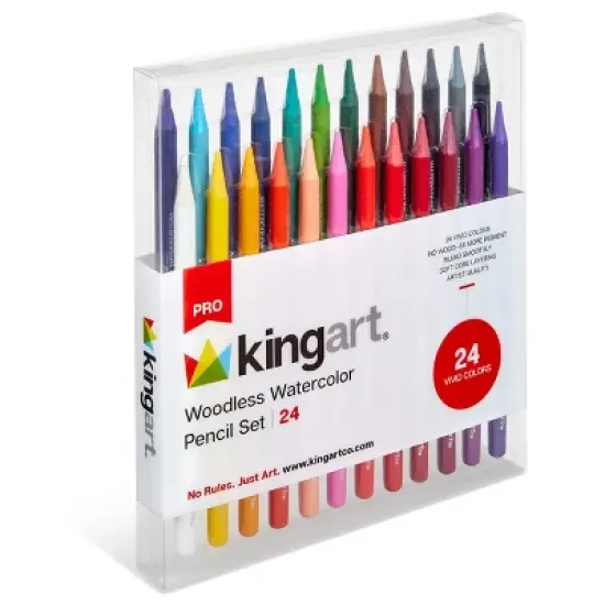 KINGART Woodless Watercolor Pencils 24 Colors image {6}