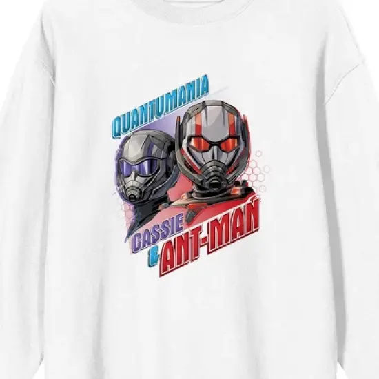 Ant-Man And The Wasp Quantumania Cassie & Ant-Man Crew Neck Long Sleeve White Adult Tee image {1}