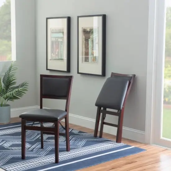 2pc Claire Folding Chair Espresso - Linon image {1}