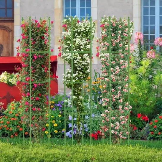 Costway 2-Pack Garden Trellis 57" Plant Support & Tomato Cages with Adjustable Height image {1}