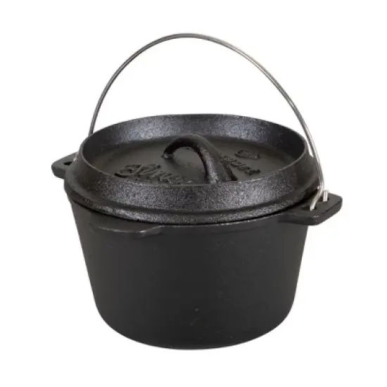 Stansport Preseasoned Cast Iron Flat Bottom Dutch Oven image {8}
