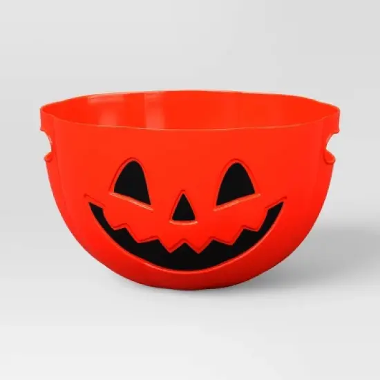 3L Plastic Round Shaped Pumpkin Candy Serving Bowl - Hyde and EEK! Boutique&trade; image {3}