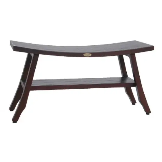 DecoTeak&reg; Satori&reg; 34" Teak Wood Shower Bench with Shelf in Woodland Brown Finish image {7}