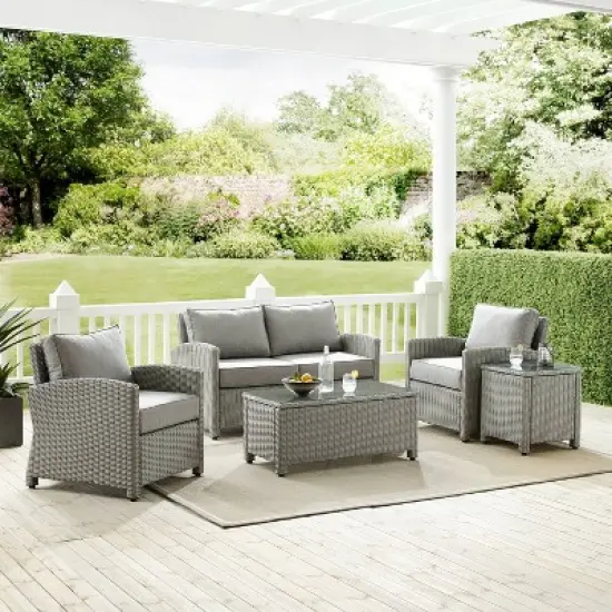 5pc Bradenton Outdoor Steel Conversation Set Gray - Crosley image {1}