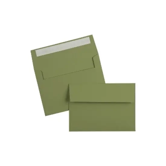 LUX 5 1/4"x7 1/4" 70lbs. A7 Invitation Env W/Peel & Press Avocado Green EX4880-27-50 image {3}