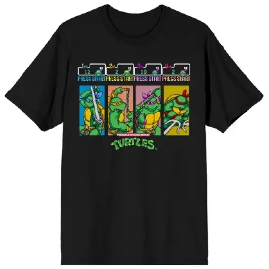 Teenage Mutant Ninja Turtles Press Start Men's Black T-shirt image {1}