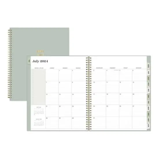 The Everygirl X Day Designer 2024-25 Weekly/Monthly Planner 11"x8.5" Wirebound Soft Sage: Adult Agenda, Tabs, July-June image {3}