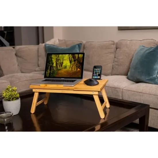 Sofia + Sam Multi-tasking Laptop Bed Tray - Natural image {2}