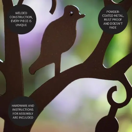 Metal Arched Garden Arbor with Tree of Life Design image {5}