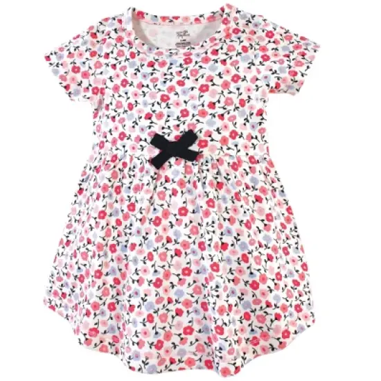 Touched by Nature Baby and Toddler Girl Organic Cotton Dress and Cardigan 2pc Set, Ditsy Floral image {3}