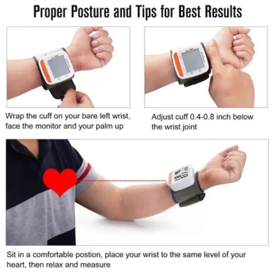 LotFancy Wrist Blood Pressure Monitor, BP Monitor with Portable Case image {5}