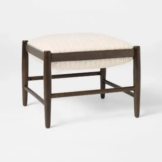 Wood Frame Pillow Top Ottoman Cream - Threshold&trade; with Studio McGee image {1}