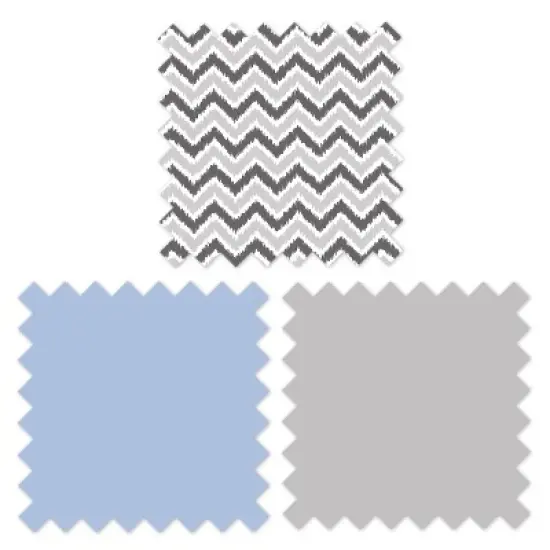 Bacati - Ikat Dots Zebra Blue Grey Boys 4 pc Crib Set with Muslin sleeping sack image {5}