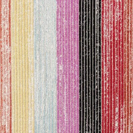 7'9" x 10'2" New York Patio Sofia Estelle Indoor/Outdoor Rug Red/Pink - Nicole Miller image {2}