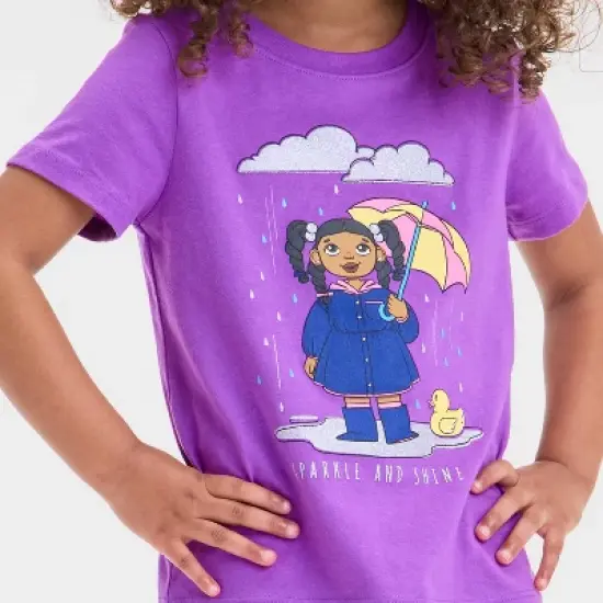 Toddler Girls' Rainy Day Graphic T-Shirt - Cat & Jack&trade; Purple image {1}