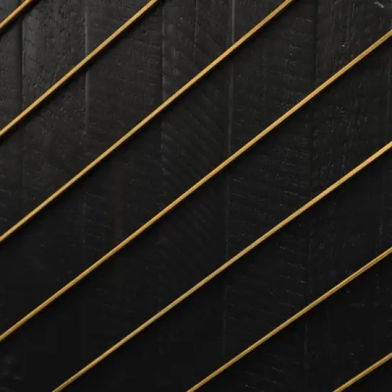 Monaco Rectangular Sideboard Black Wood/Antiqued Brass - Armen Living image {4}