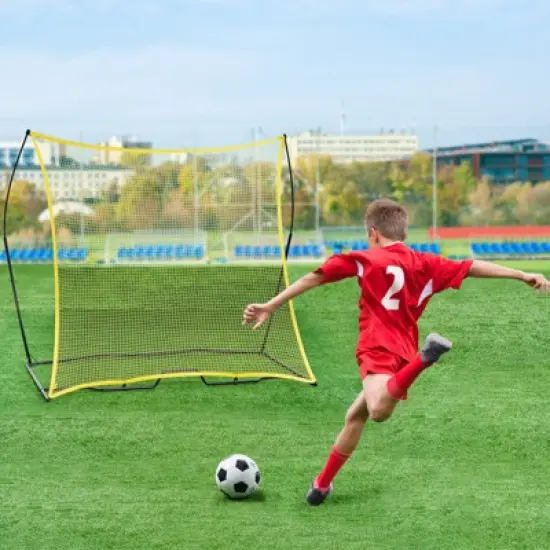 VEVOR Soccer Rebounder, Portable Soccer Trainer, 7x7FT Iron & Polyester Soccer Practice Equipment, Sports Football Rebounder Wall with Portable Bag image {1}