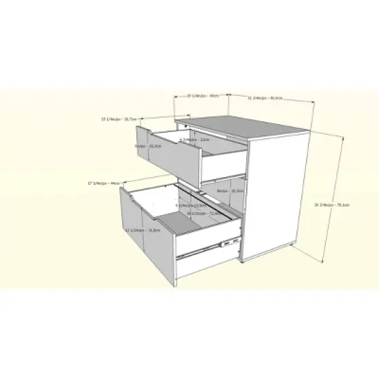 Next 3 Drawer Filing Cabinet Black - Nexera image {4}