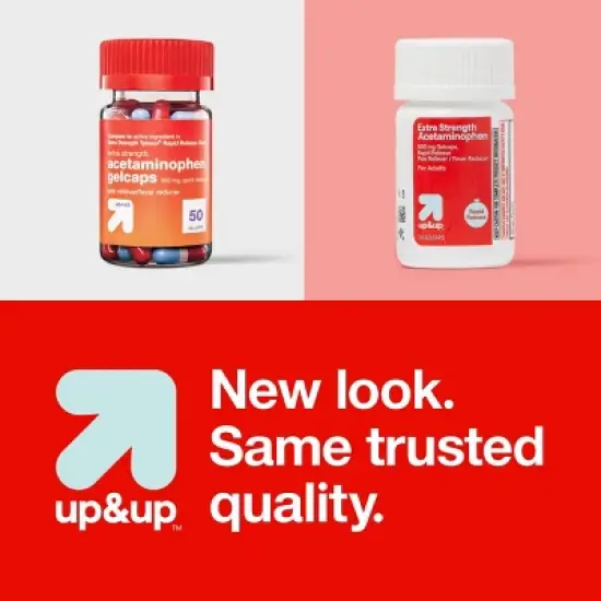 Acetaminophen Extra Strength Pain Reliever + Fever Reducer Quick Release Gelcaps - up&up&trade; image {4}