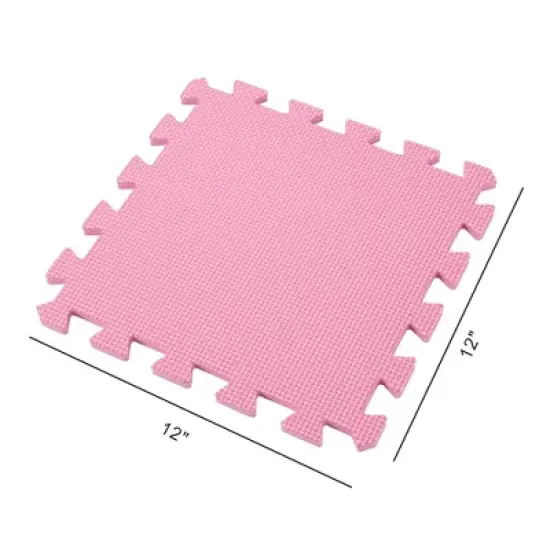 Easy Playhouse: 12 Soft Foam Floor Tiles - Pink-Purple-White, Interlocking Mat image {3}