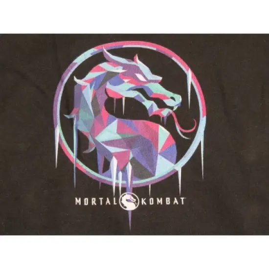 Mens Mortal Kombat Dragon Logo Sub Zero Black Hooded Sweatshirt image {1}