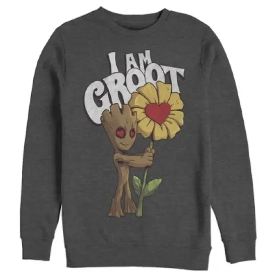 Men's Marvel Valentine's Day Groot Flower Sweatshirt image {2}