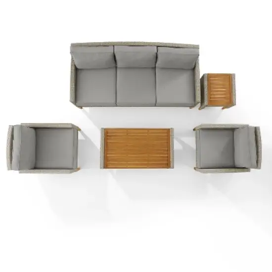 Capella 5pc Outdoor Wicker Sofa Set - Gray - Crosley image {8}