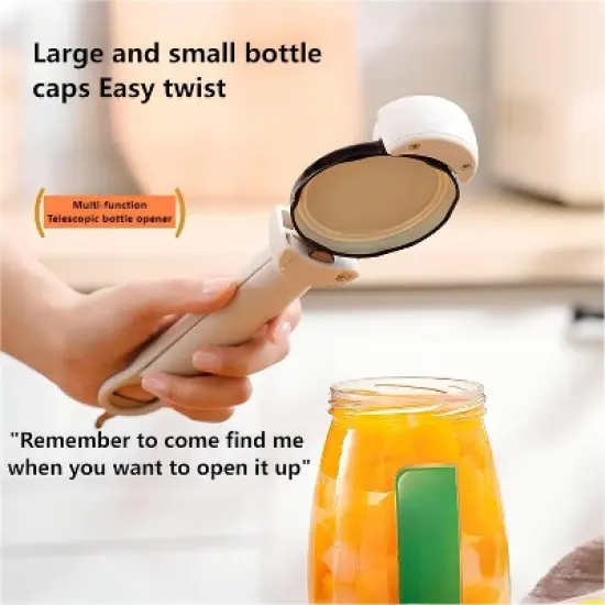 Multi function Retractable Magnetic Can Opener and bottle cap opener for Weak Hands image {1}