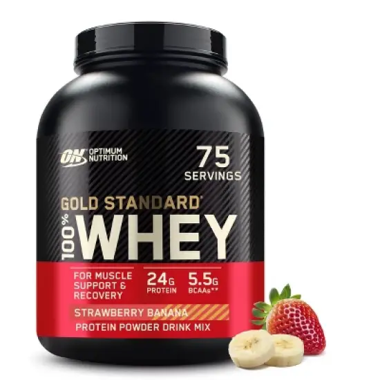 Optimum Nutrition, Gold Standard 100% Whey Protein Powder, Strawberry Banana, 5lb image {10}