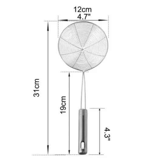 Unique Bargains Stainless Steel Mesh Colander Sieve Kitchen Ladle 4.7" Dia Strainers Silver Tone image {1}