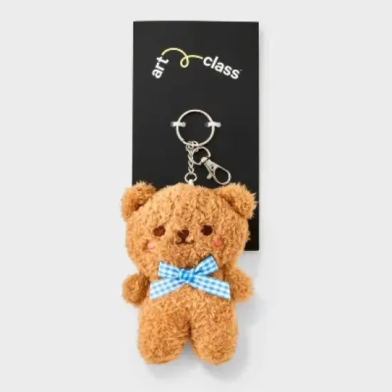 Girls' Teddy Bag Charm - art class&trade; Brown: Animal Icon Keychain, Lobster Claw Clasp, Iron & Polyester image {1}