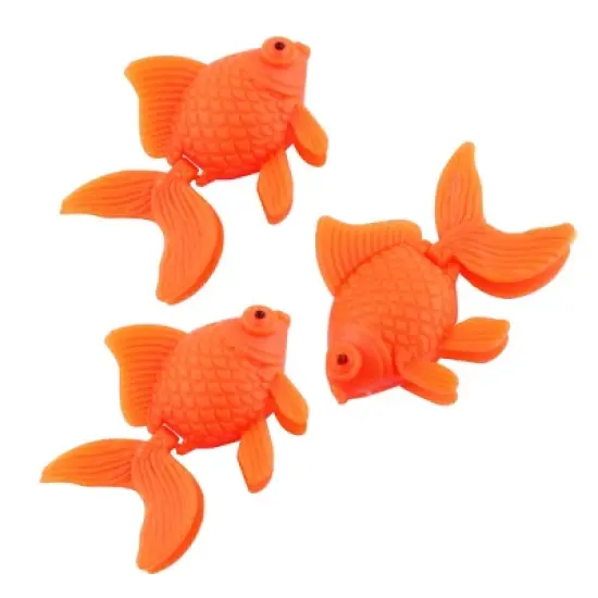 Unique Bargains Aquarium Fish Tank Plastic Goldfish Ornament Orange 3 Pcs image {3}