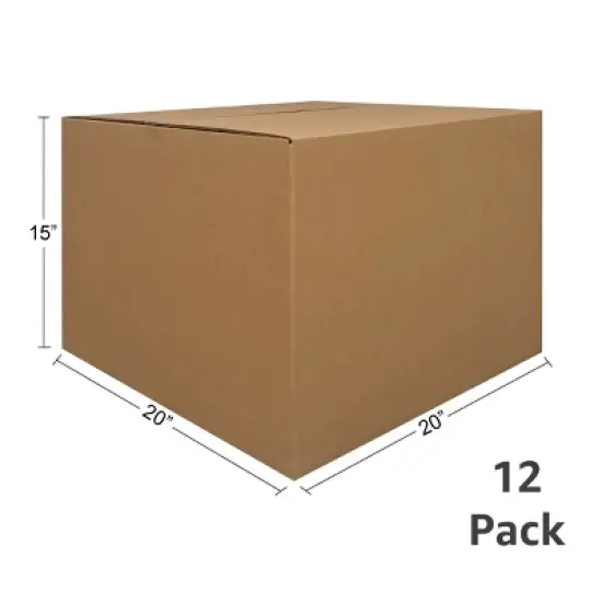 UBMOVE Pack of 12 Large Corrugated Moving Boxes 20" x 20" x15" image {1}