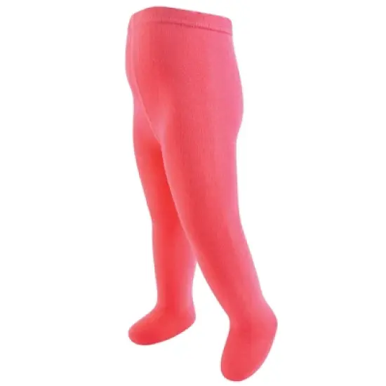 Touched by Nature Toddler and Kids Girl Organic Cotton Tights, Coral Charcoal image {2}