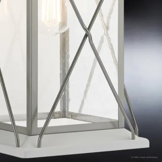 Urban Ambiance Luxury Colonial Outdoor Wall Light,  19"H x 9.125"W,  Stainless Steel Finish, UHP1224 image {6}