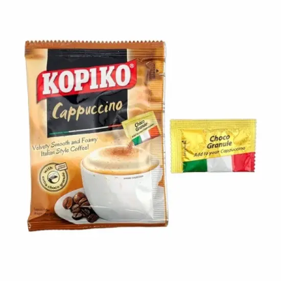 Kopiko Cappuccino Instant Coffee with Choco Granule 8.8 Oz. (25 G.X 10 Sachets) Pack of 2 image {4}