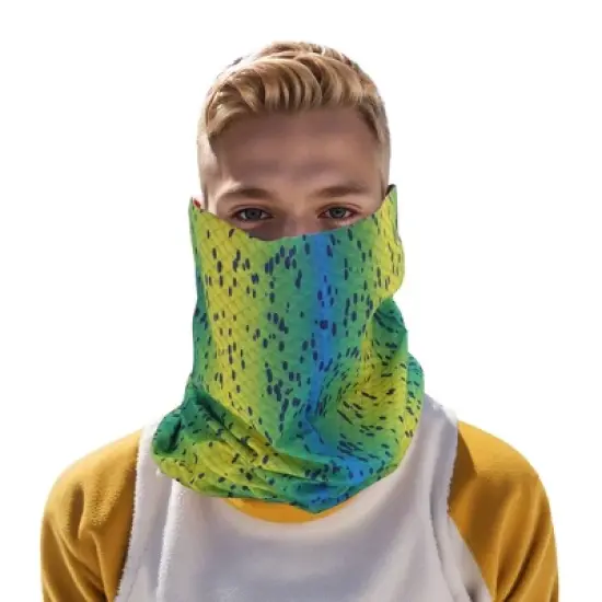 Unique Bargains Sunscreen Stripes Pattern Face Scarf Mask Blue Yellow 1 Pc image {3}