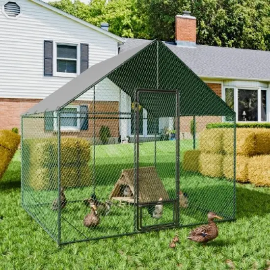 Artloge New Upgraded Extra Large Metal Chicken Coop Walk-in Poultry Cage Hen House with Rust-proof Tubes & Oxford Full Cover Top & High Entrance image {10}