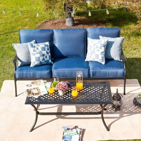2pc Sofa and Coffee Table Patio Seating Set - Patio Festival
 image {10}