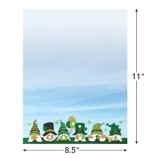 Great Papers Sky Party Irish Gnomes Everyday Letterhead Multicolored 50 Sheets/Pack (2025003) image {3}