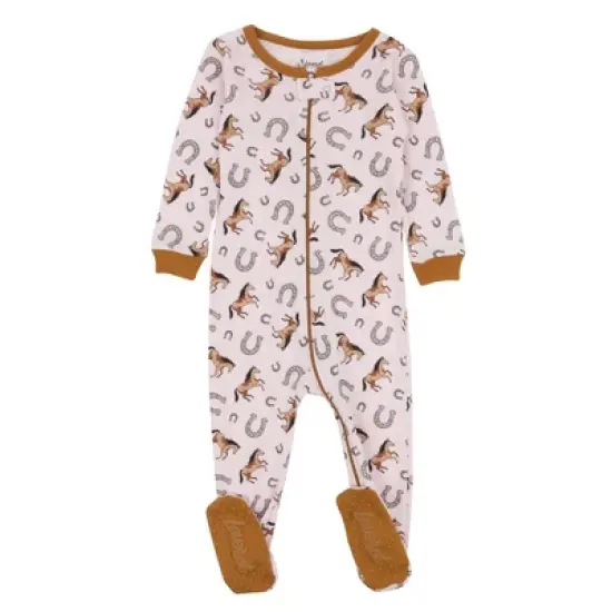 Leveret Footed Sleeper Cotton Girls Pajamas image {9}
