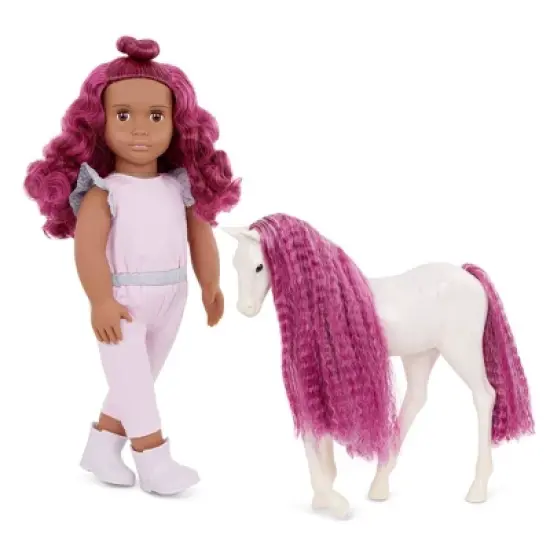 Our Generation Estra & Delta 18" Doll & Foal Hair Play Set image {5}