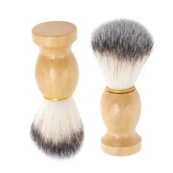 Unique Bargains Durable Shaving Brush 4.25"x1.3" Wood Color 1 Pc image {3}