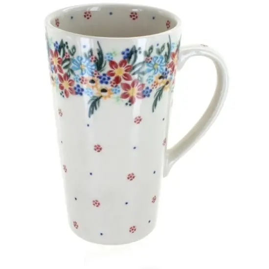 Blue Rose Polish Pottery 468 Vena Large Coffee Mug image {22}