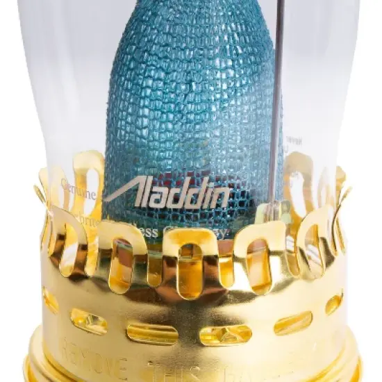 Aladdin Genie III Oil Lamp, Indoor Emergency Lighting for Shelf, Table or Hanging, Glass Bowl with Brass or Nickel Burner image {3}