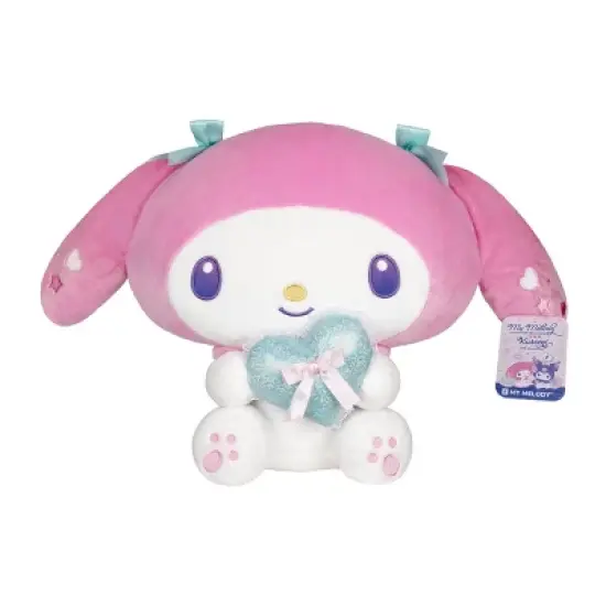 Hello Kitty 12" My Melody with Heart Pillow Plush: Polyester Stuffed Animal Character, 12 x 8 x 7 in. image {1}