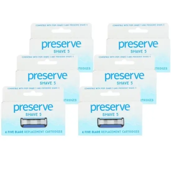 Preserve Shave 5 Blade Replacement Cartridges Blue - Case of 6/4 ct image {5}