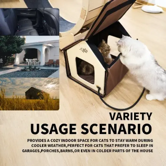 Allforpaws Thermo Kitty Home Outdoor Heated Cat House image {1}
